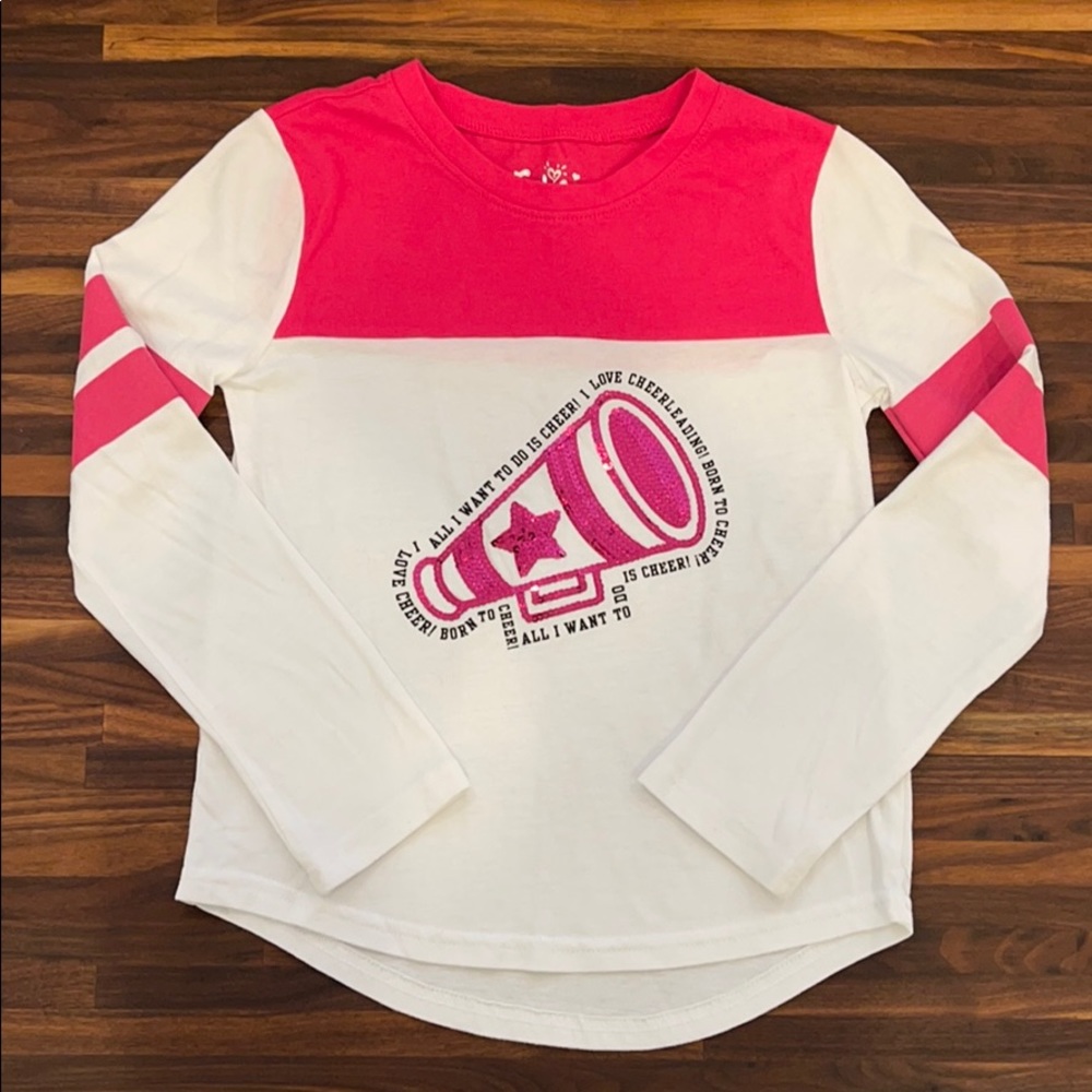 Justice Girls Sz 6 Jersey I Love Cheerleading EUC